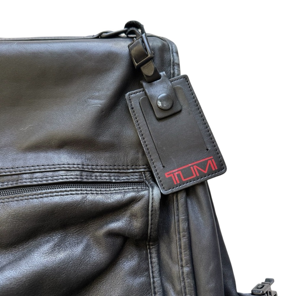 Tumi Black Leather Travel Garment Bag - Picture 6 of 13